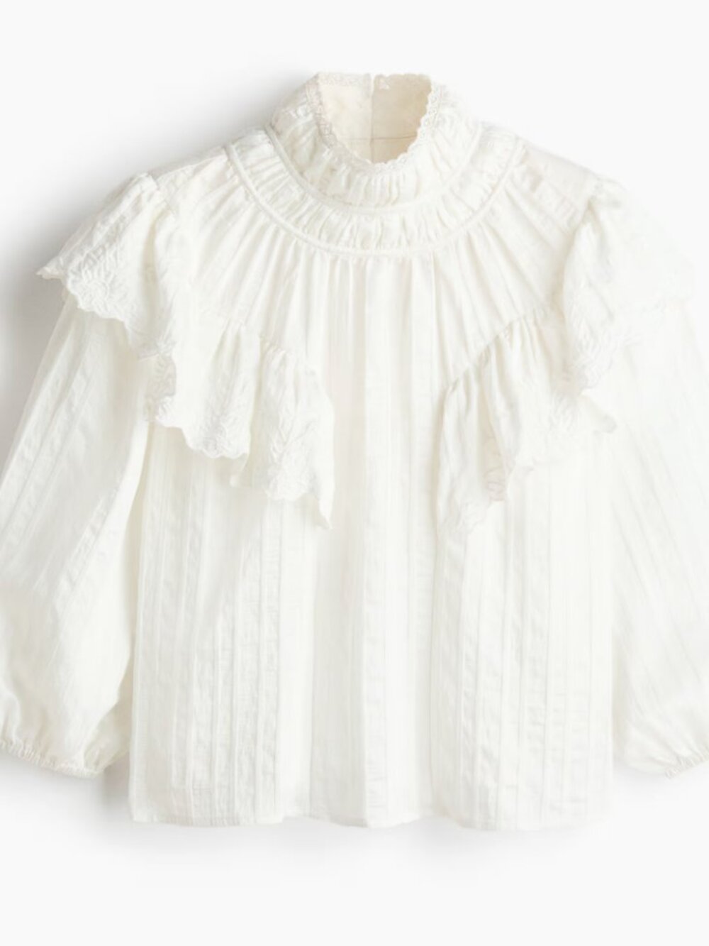 H&M Wuthering Heights Lace Inset Maxi Co-Ord Skirt And Blouse Set White NWT - Picture 10 of 11
